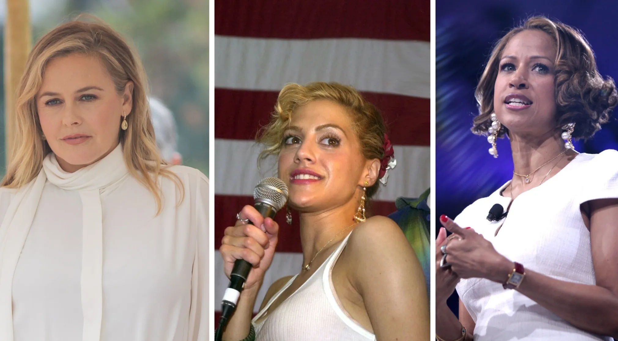 Three women from the 80s & 90s general movie trivia: Alicia Silverstone, Brittany Murphy, and Stacey Dash.