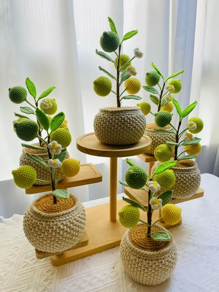 As Summer Is Coming, I Have Crocheted A Whole Batch Of Lemon Trees As Gifts