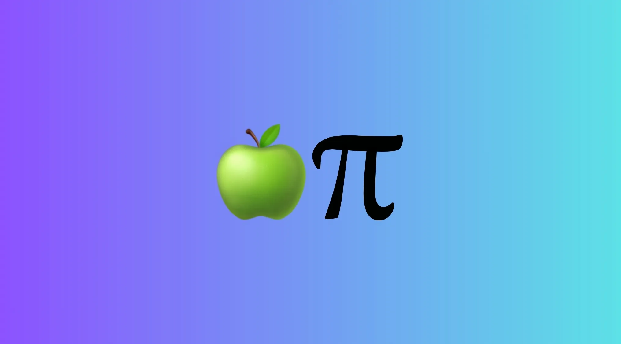 A visual math rebus puzzle showing an apple emoji next to the mathematical symbol pi.