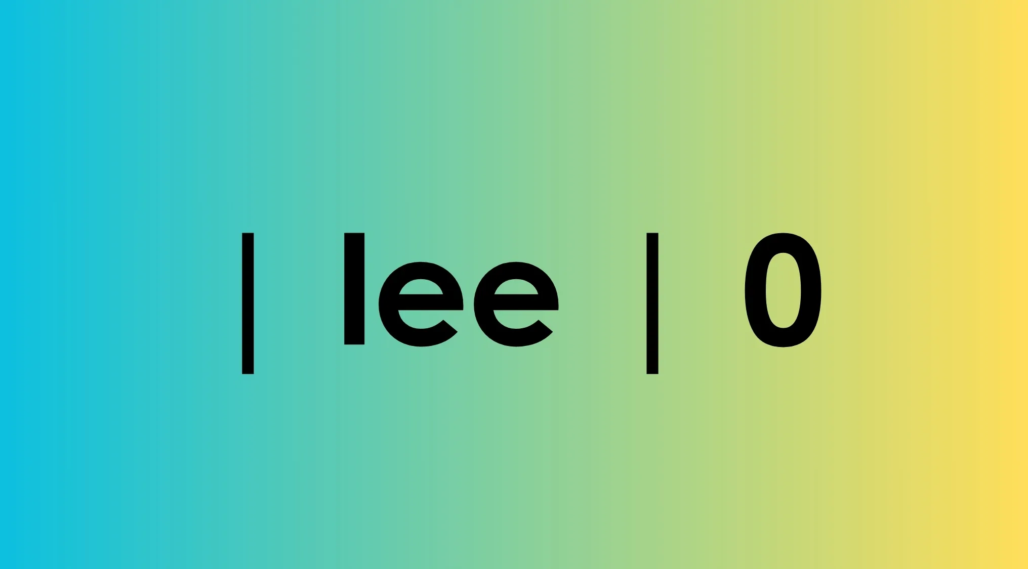 A visual math rebus puzzle with the word lee between vertical bars, followed by the number 0.