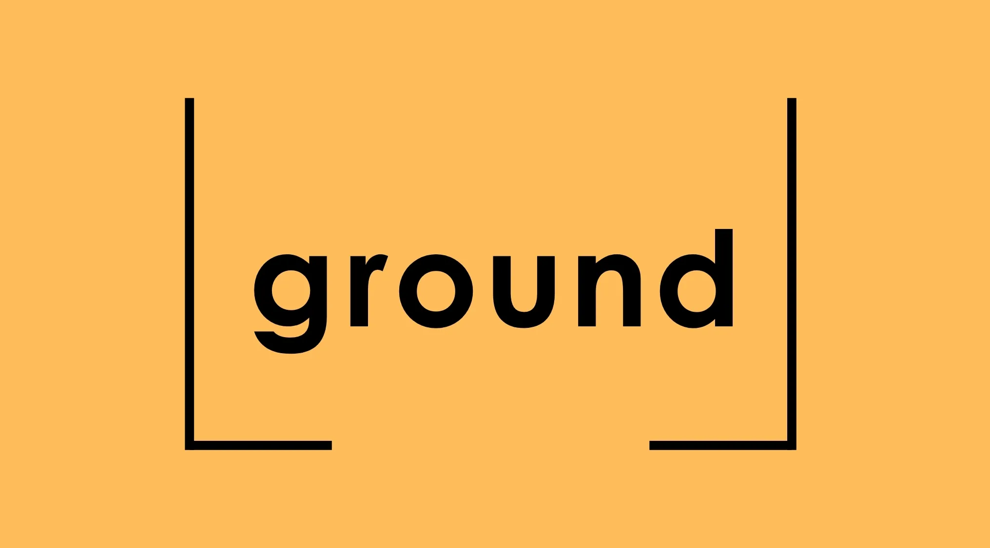 A visual math rebus puzzle with the word ground inside bracket-like shapes on an orange background.