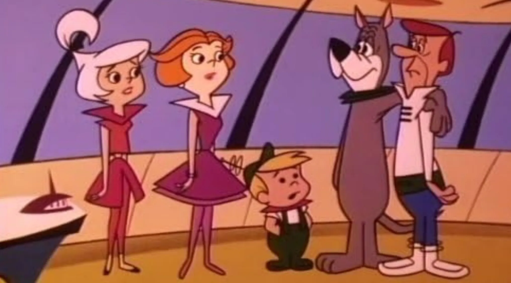 Still image of the Jetson's family from a Saturday Morning Cartoons episode without Rosie the robot.