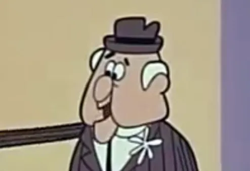 An animated, stout man in a suit and fedora, smiling. He is the nemesis of Underdog.