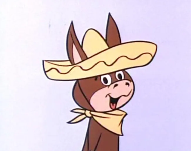 Baba Looey, Quick Draw McGraws sidekick, smiling and wearing a sombrero.