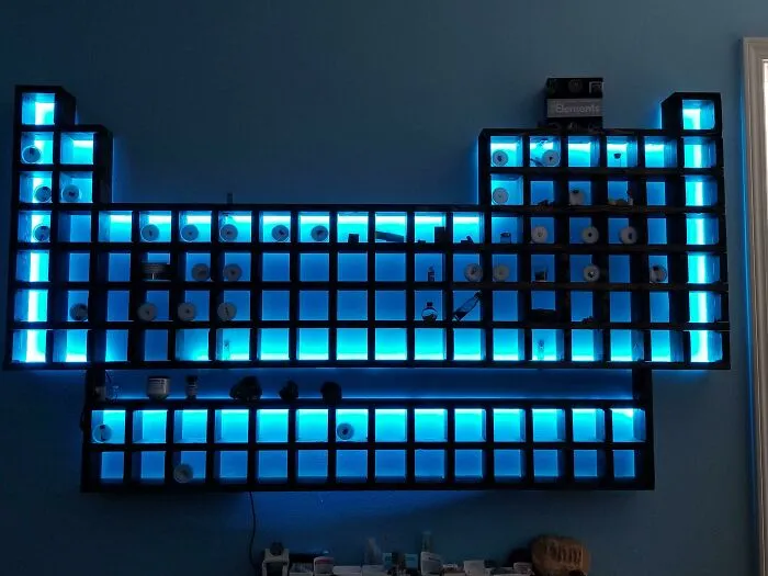 My Element Collection! I've Been Collecting Pure Samples Of Each Element For 5 Years Now, And I Currently Have 44 Pure Elements. I Built This Table A Few Years Back To Display Them