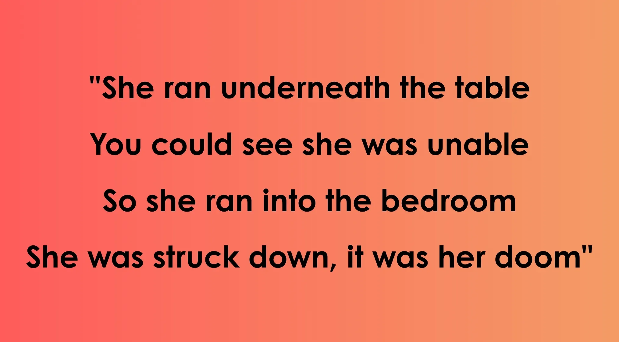 Lyrics from a Michael Jackson song displayed on a vibrant orange and red gradient background.