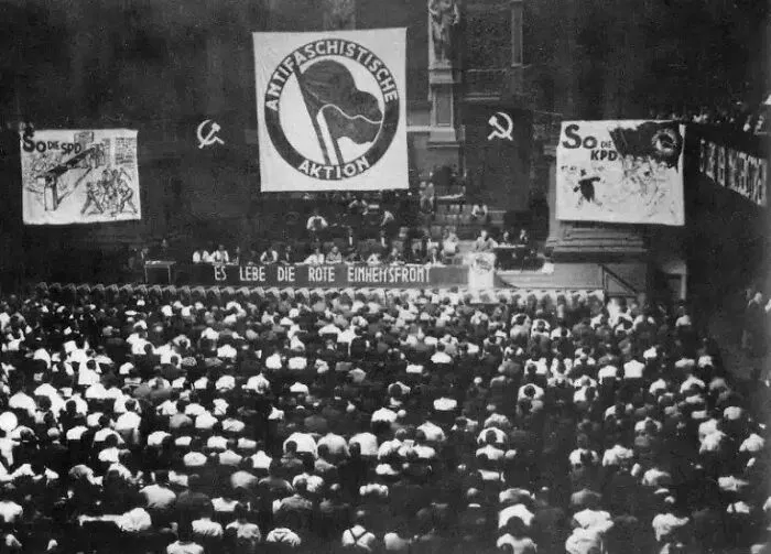 Congreso Antifascista del Frente Unido en Berlín, celebrado el 10 de julio de 1932. Asistieron 1.465 delegados de toda Alemania.