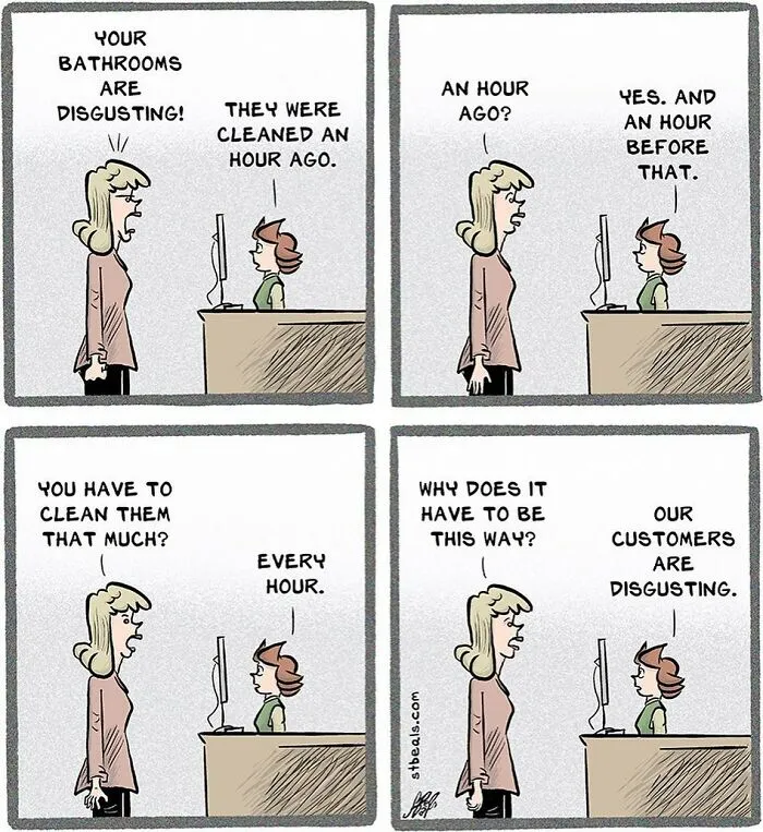 The Best 100 Comics By Stephen Beals About Retail, Work Stress, And Customer Interactions (Part 1)