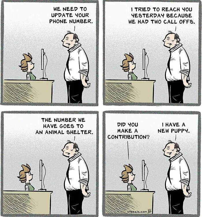 The Best 100 Comics By Stephen Beals About Retail, Work Stress, And Customer Interactions (Part 1)