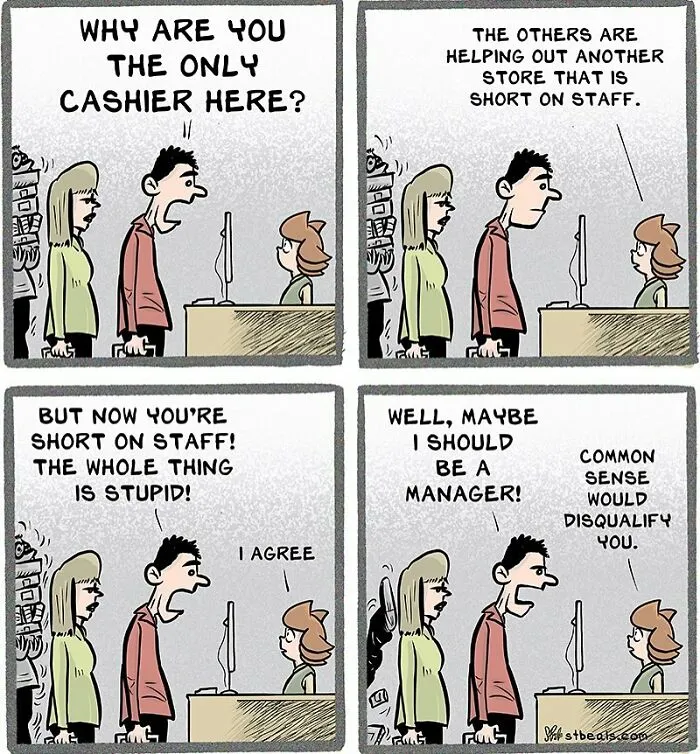 The Best 100 Comics By Stephen Beals About Retail, Work Stress, And Customer Interactions (Part 1)