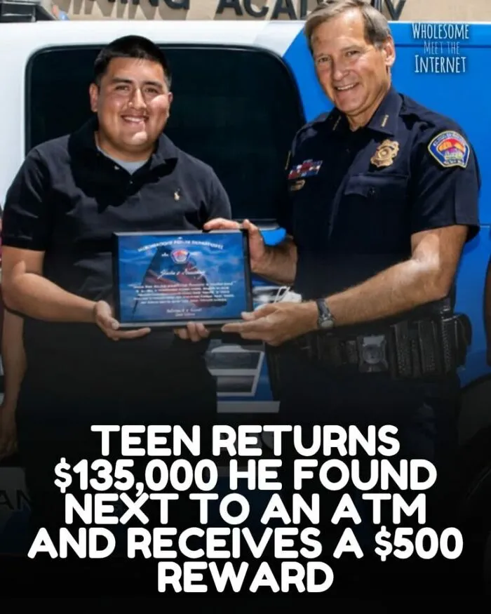 Teen rewarded for returning 135,000 dollars found next to ATM