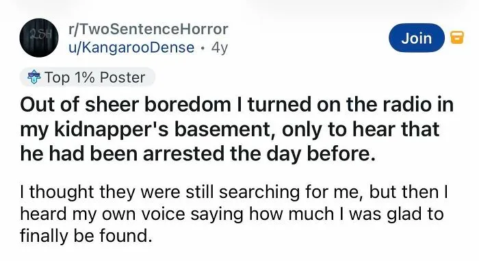 Short spine-chilling story of hearing kidnapping captor arrested on basement radio