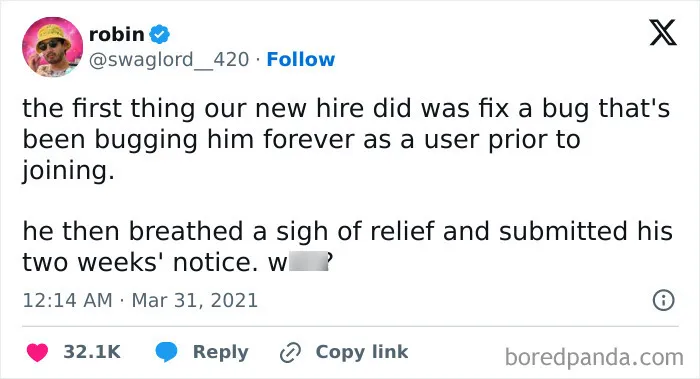 Mad Lad Fixes Bug