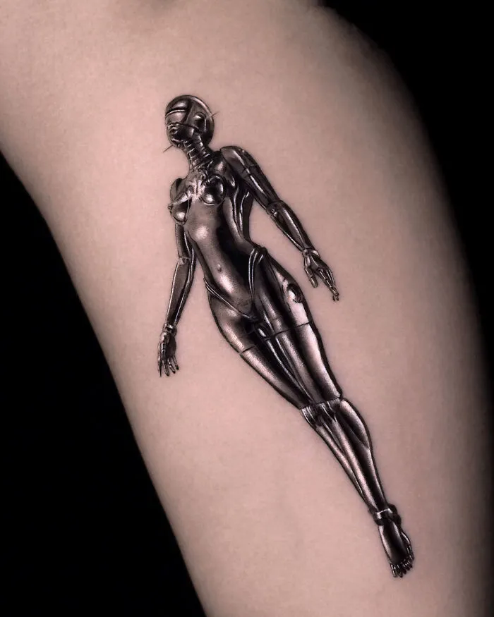 Floating Chrome Cyborg