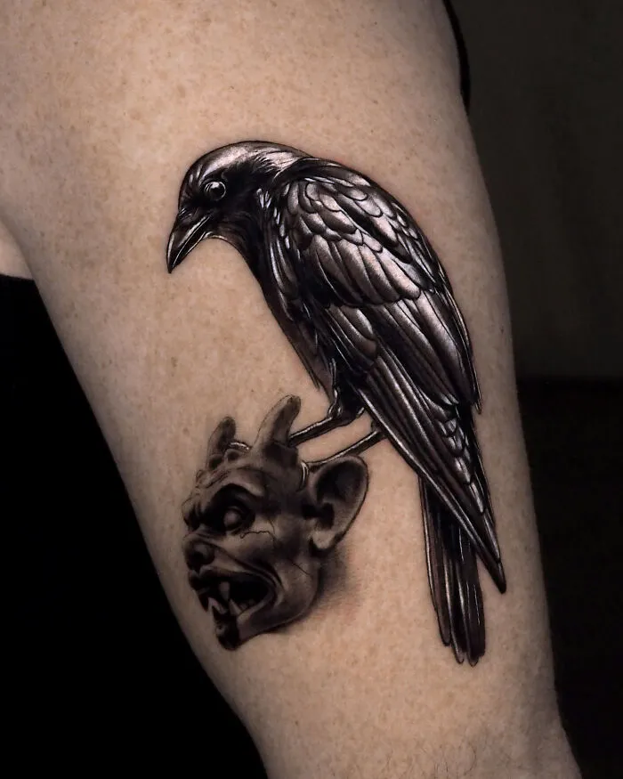 Chrome Raven And Gargoyle