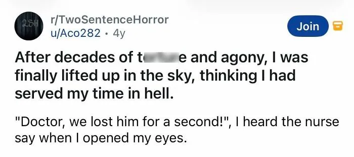 Spine-chilling story about lifting up in the sky after decades of torment and agony.