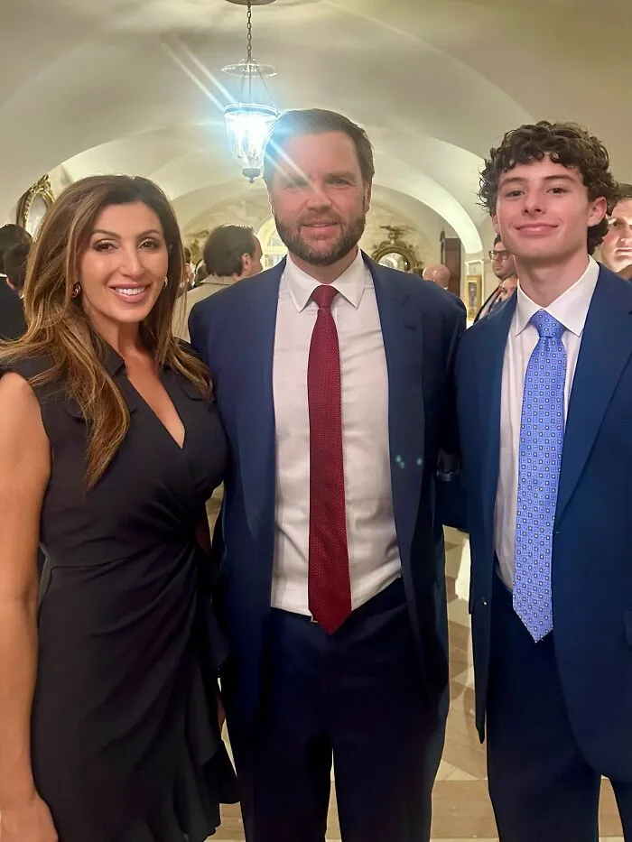 Jaclyn Stapp with her son and JD Vance