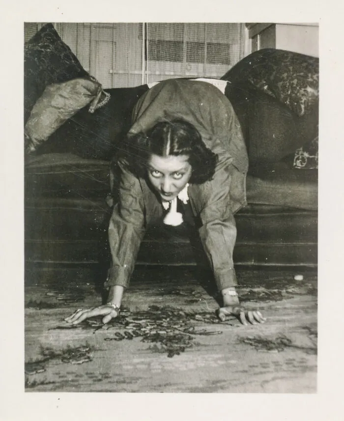 Creepy Woman Crawling Off The Couch