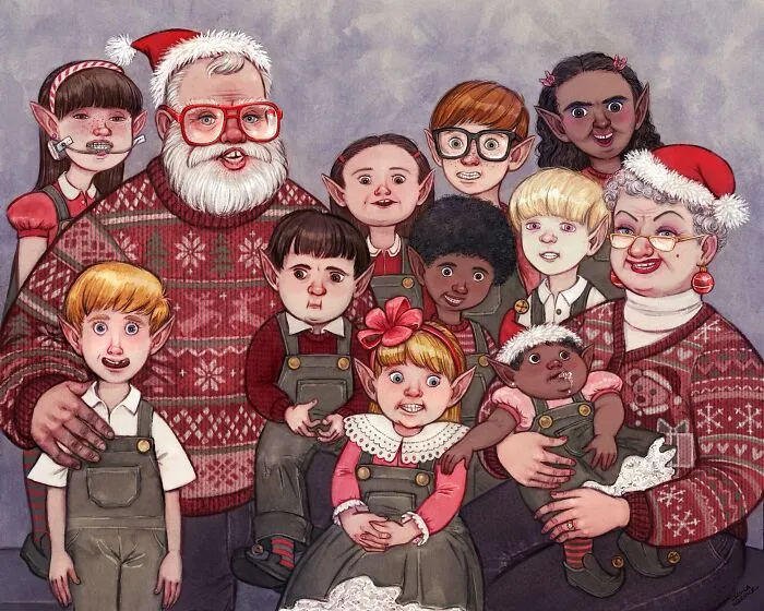 “Awkward Santa Family”