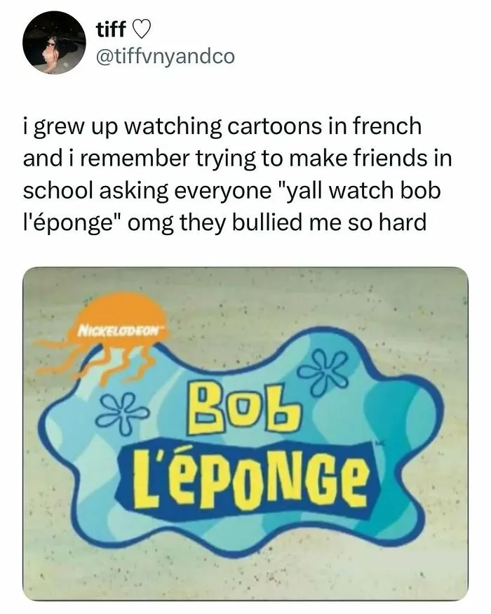 Bob L'éponge cartoon logo representing nostalgic French cartoons