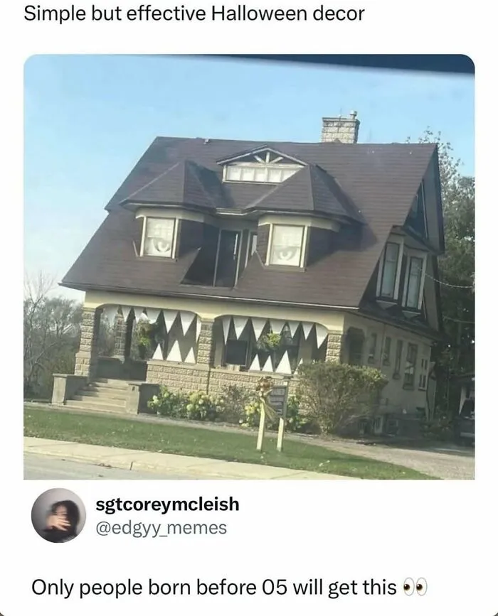 Nostalgic 1990s and 2000s simple but effective Halloween decor house