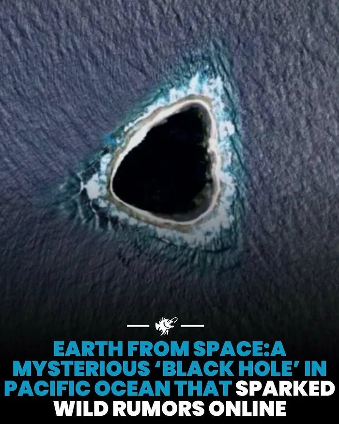 Mysterious black hole shaped island in Pacific Ocean viewed from space sparking wild rumors