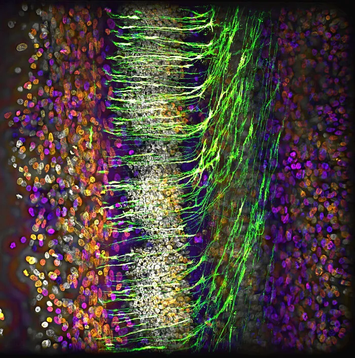 “Commissural Axons Of A Developing Central Nervous System In A Chick Embryo” By Alexandre Dumoulin