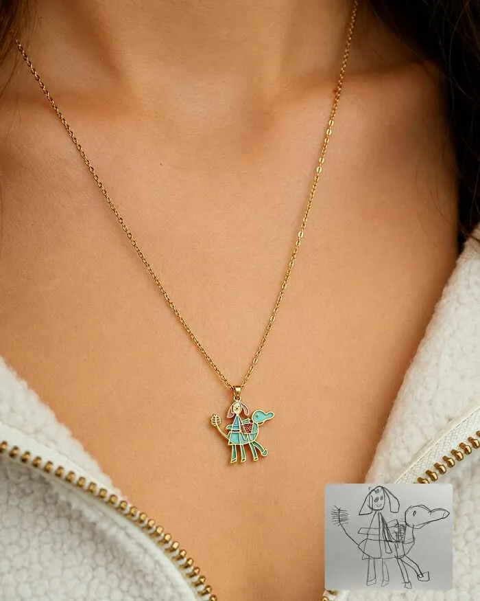 20 Children’s Drawings Turned Into Handcrafted Enamel Jewelry By Minttnim