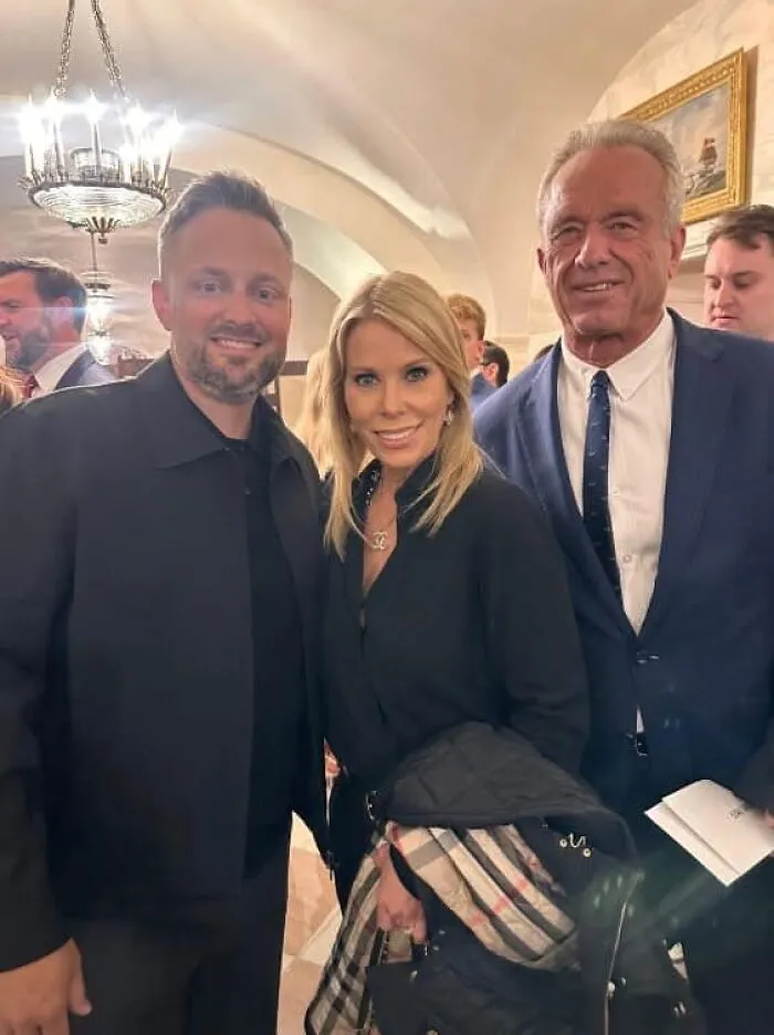 Nate Bargatze with Cheryl Hines and Robert F. Kennedy Jr.