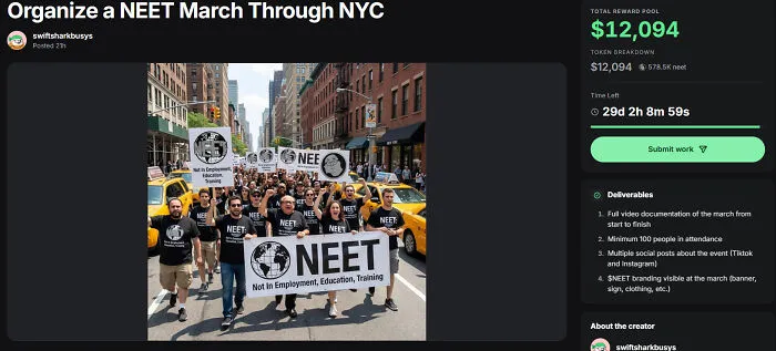 Organize A Neet March Through New York City