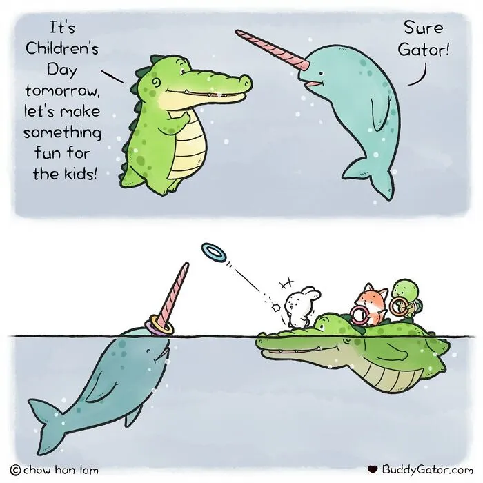 49 Wholesome Comics About An Alligator And His Friends By This Artist (New Pics)