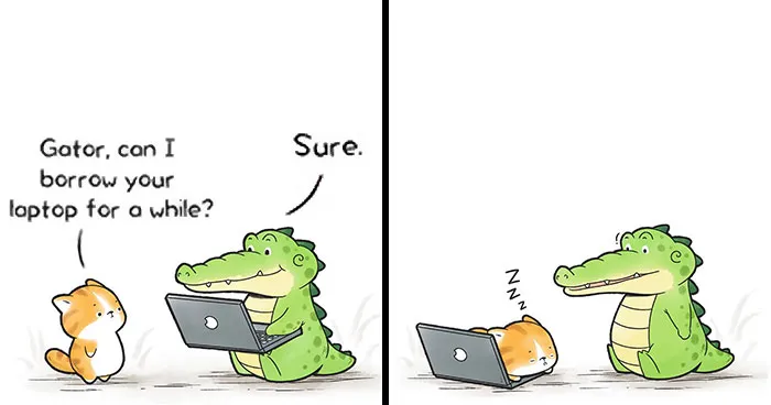 49 Wholesome Comics About An Alligator And His Friends By This Artist (New Pics)