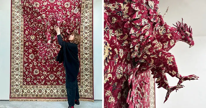 This Scottish Artist Creates Sculptures That Look Like Animals Escaping From Carpets (23 Pics)