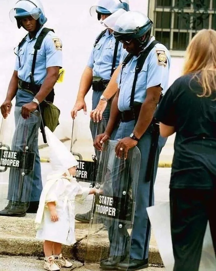 En una manifestación del KKK en 1992