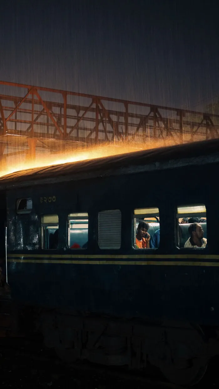 A Rainy Night In A Railway Station