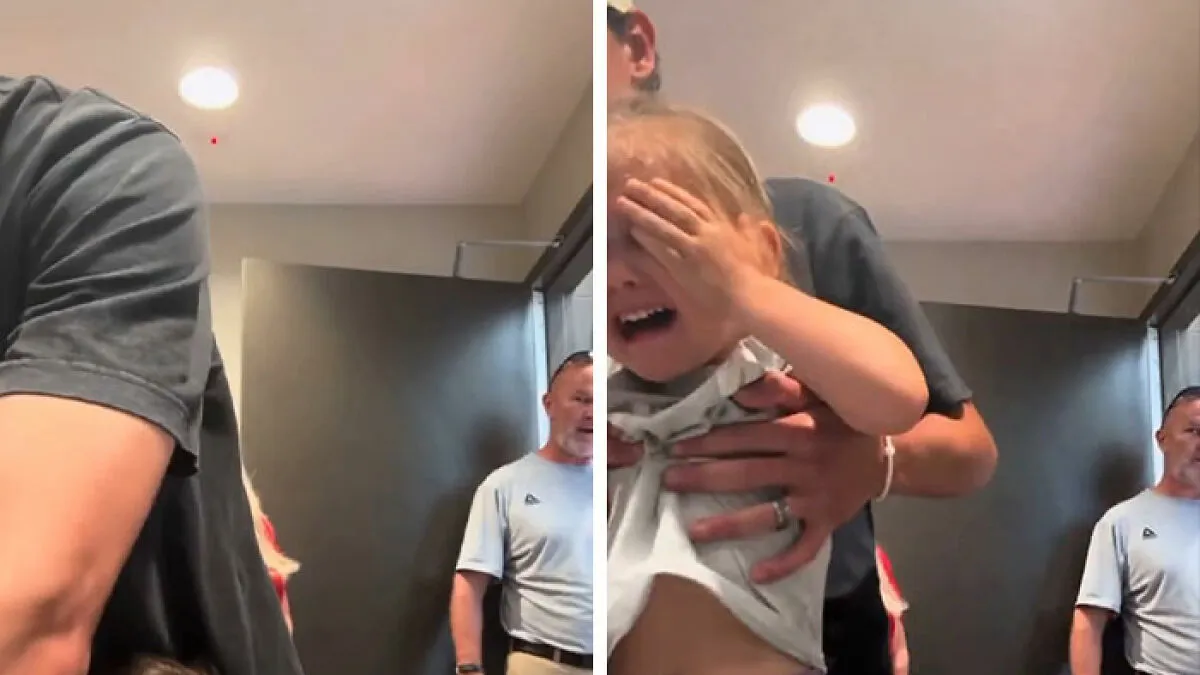 "Male Karen" Harasses Dad Helping His Daughter In Restroom Until Girl Cries, Gets Just Treatment From Manager