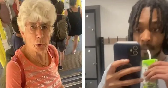"Male Karen" Refuses To Move For 80YO Woman While "Relaxing" On Public Staircase And Filming Her