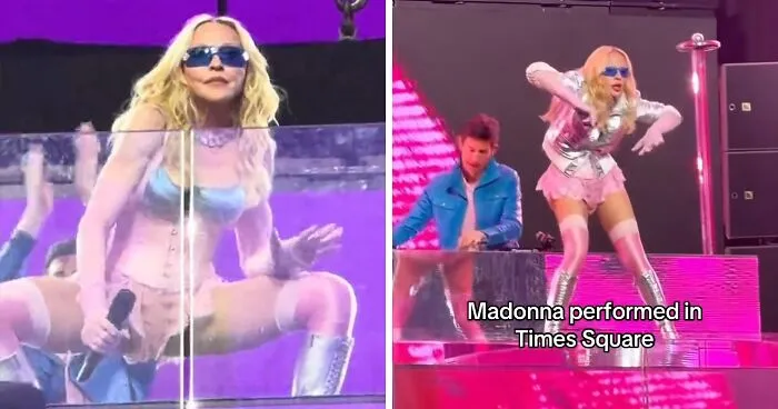 "Trying Not To Fall Down And Break A Hip": Madonna's Time Square Performance Sparks Hilarious Reactions