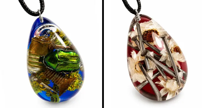 20 Remarkable Resin Jewelry Pieces By Oleksandra Fomchenko, Where Nature, Personal History, And Healing Become One