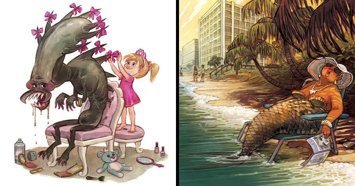 This Artist Painted 21 Funny Versions Of Fantasy And Mythical Creatures