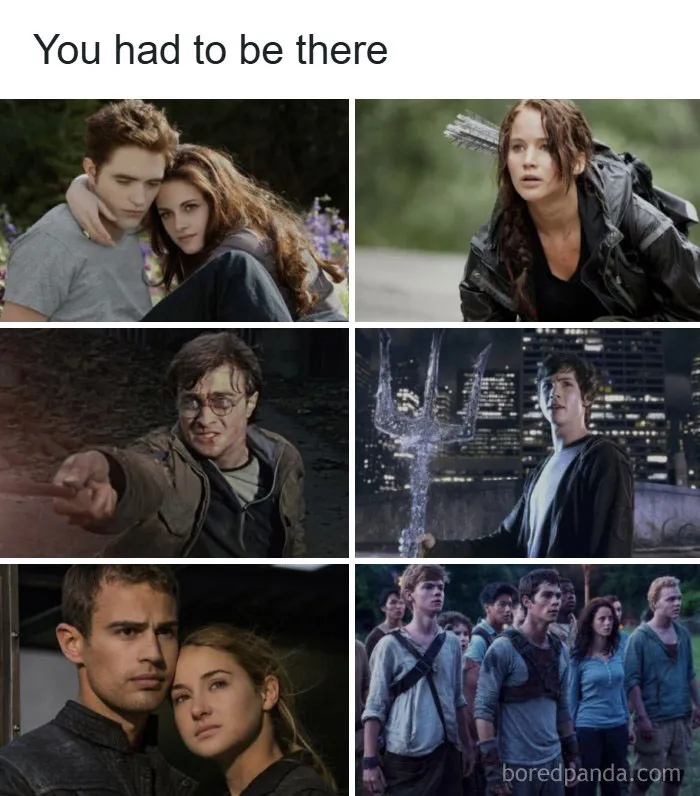 Collage of popular 2000s nostalgic movies and TV show characters
