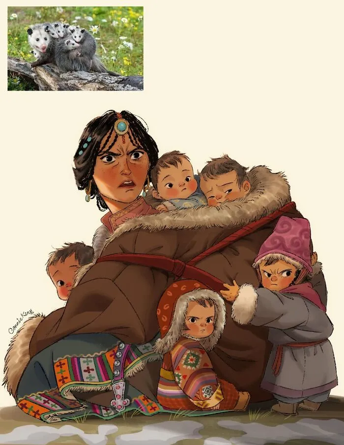 Esta ilustradora reinventó animales y lugares como personajes humanos en 22 divertidas obras de arte
