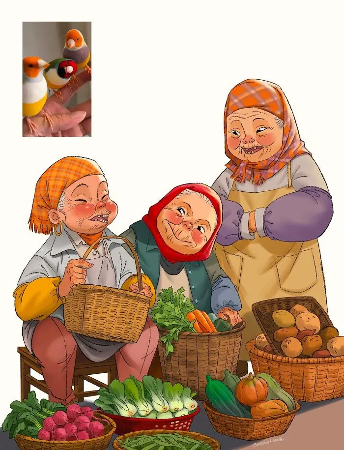 Esta ilustradora reinventó animales y lugares como personajes humanos en 22 divertidas obras de arte