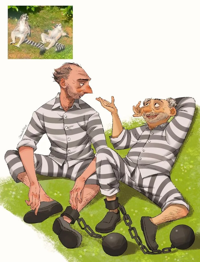 Esta ilustradora reinventó animales y lugares como personajes humanos en 22 divertidas obras de arte
