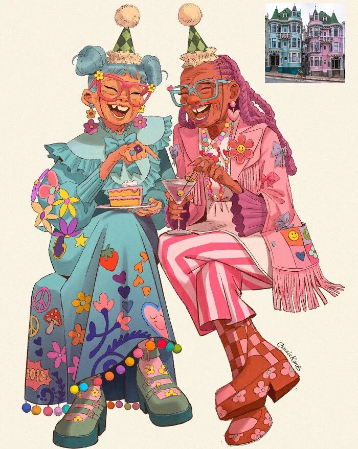 Esta ilustradora reinventó animales y lugares como personajes humanos en 22 divertidas obras de arte