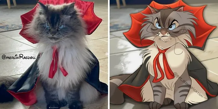 People Send Pictures Of Their Pets To This Artist To Get Them "Disneyfied" (28 New Pics)