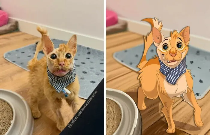 People Send Pictures Of Their Pets To This Artist To Get Them "Disneyfied" (28 New Pics)