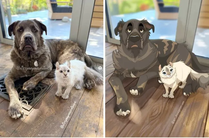 People Send Pictures Of Their Pets To This Artist To Get Them "Disneyfied" (28 New Pics)