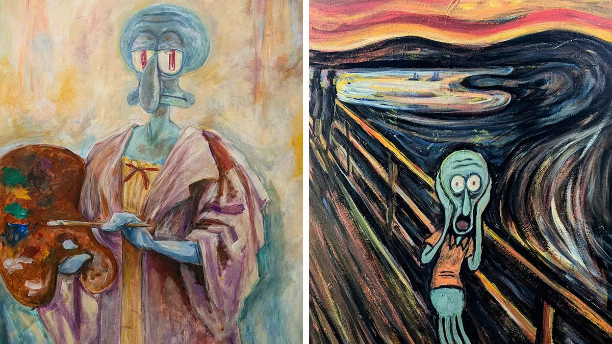 This Artist Reimagines Squidward As The Subject Of Famous Artworks (31 Pics)