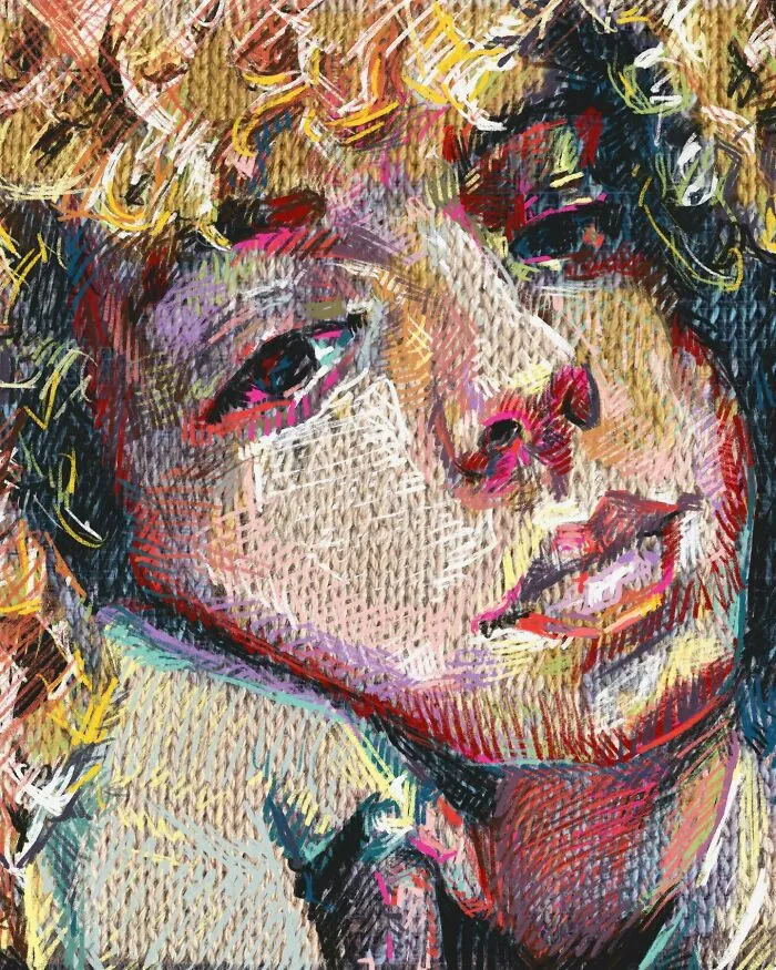 Artist Combines Vintage Knitting Machines And Digital Art To Create Stunning Portraits (33 Pics)